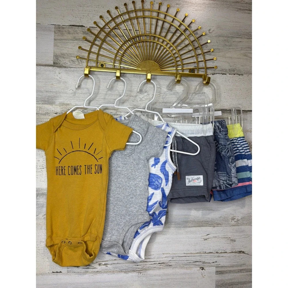 Carter's Bodysuit Shorts Swimsuit Boys Size 3m Summer Bundle Coastal Resort